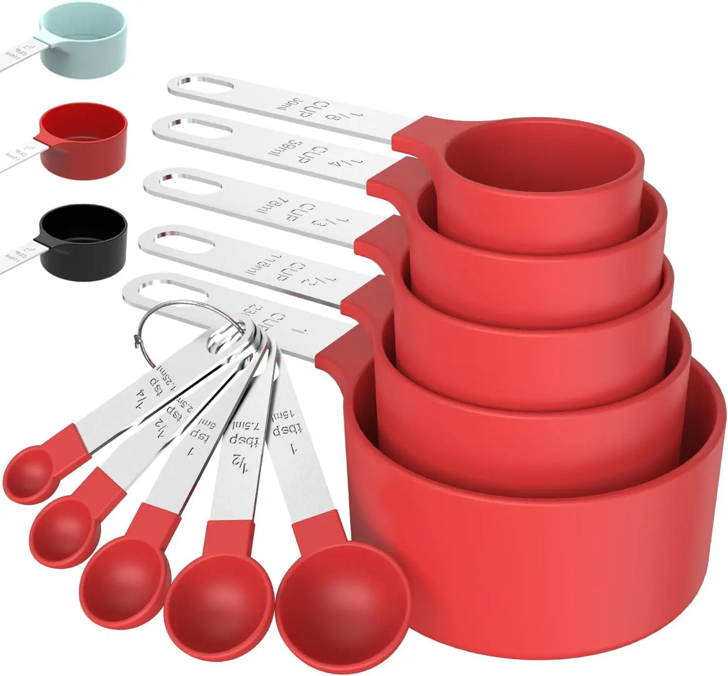 Stainless Steel Measuring Cups And Spoons Nesting Set With Handles
