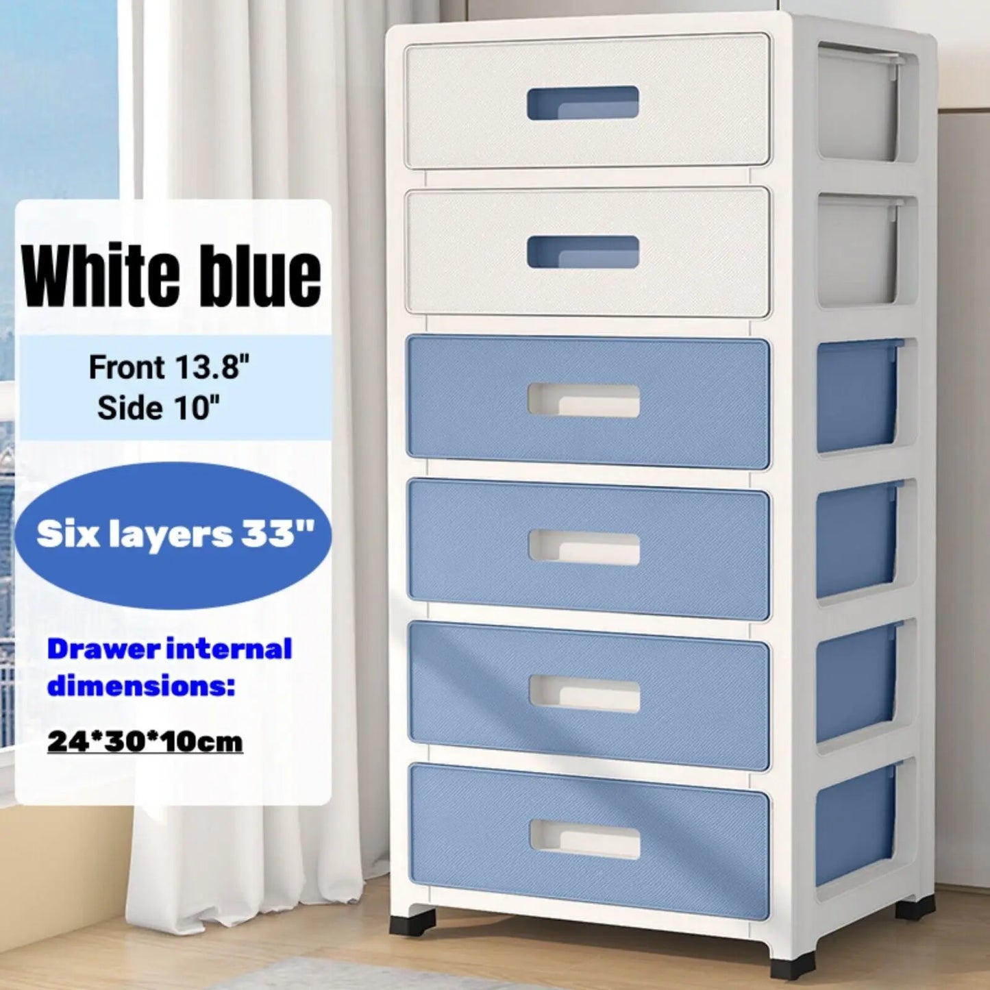 Six Drawer Household Plastic Storage Cabinet And Organization Unit