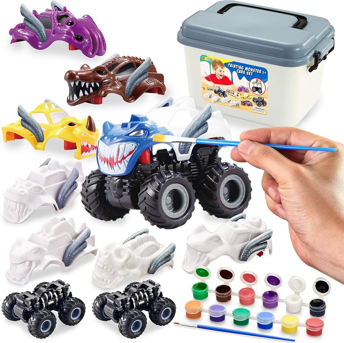 Joyfy Kids Craft Kit Build And Paint Monster Car Set