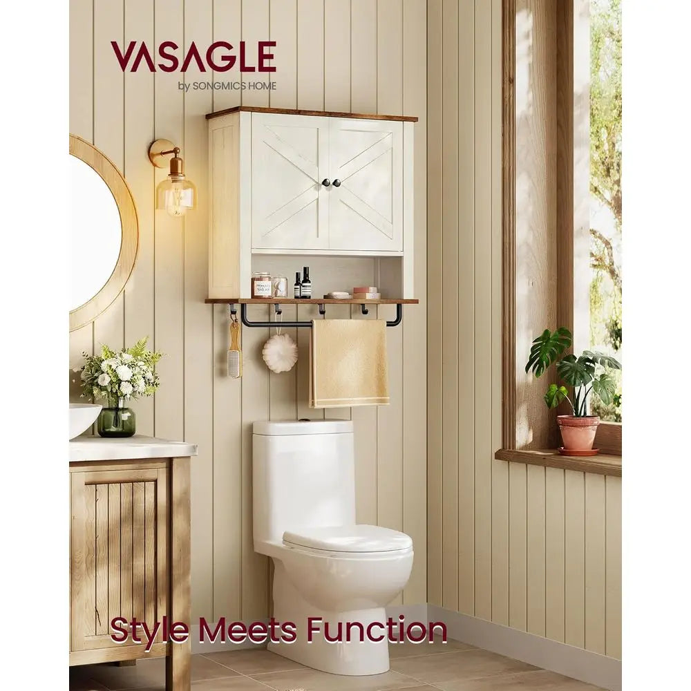 Bathroom Wall Cabinet With Barn Doors And Adjustable Shelves