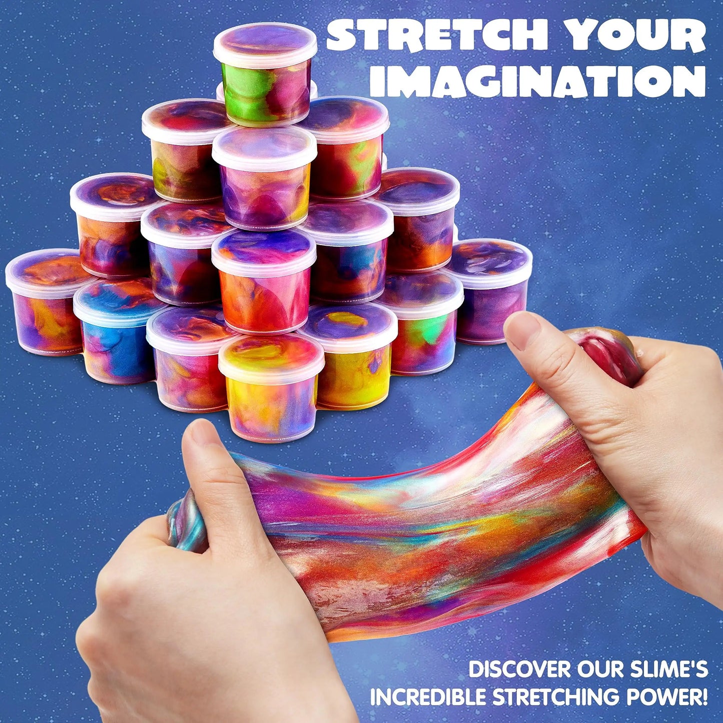 Joyfy Fun Galaxy Slime Cups Stretchy Classroom Party Favors