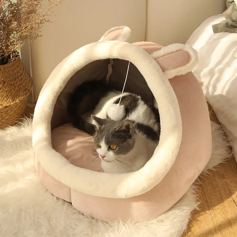 Cartoon Cat Bed Foldable Washable Bed For Cats And Dogs