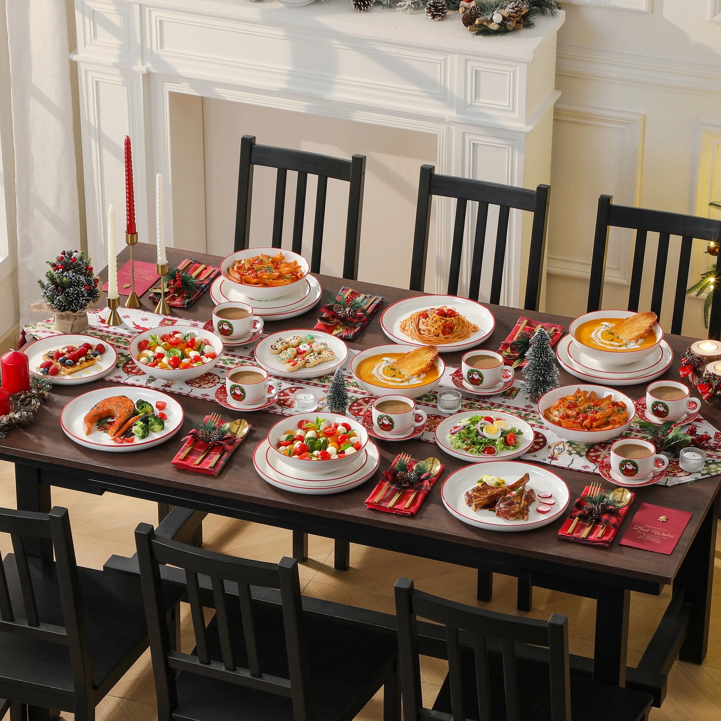 Malacasa Christmas Tree Ceramic Dinnerware Tableware Set