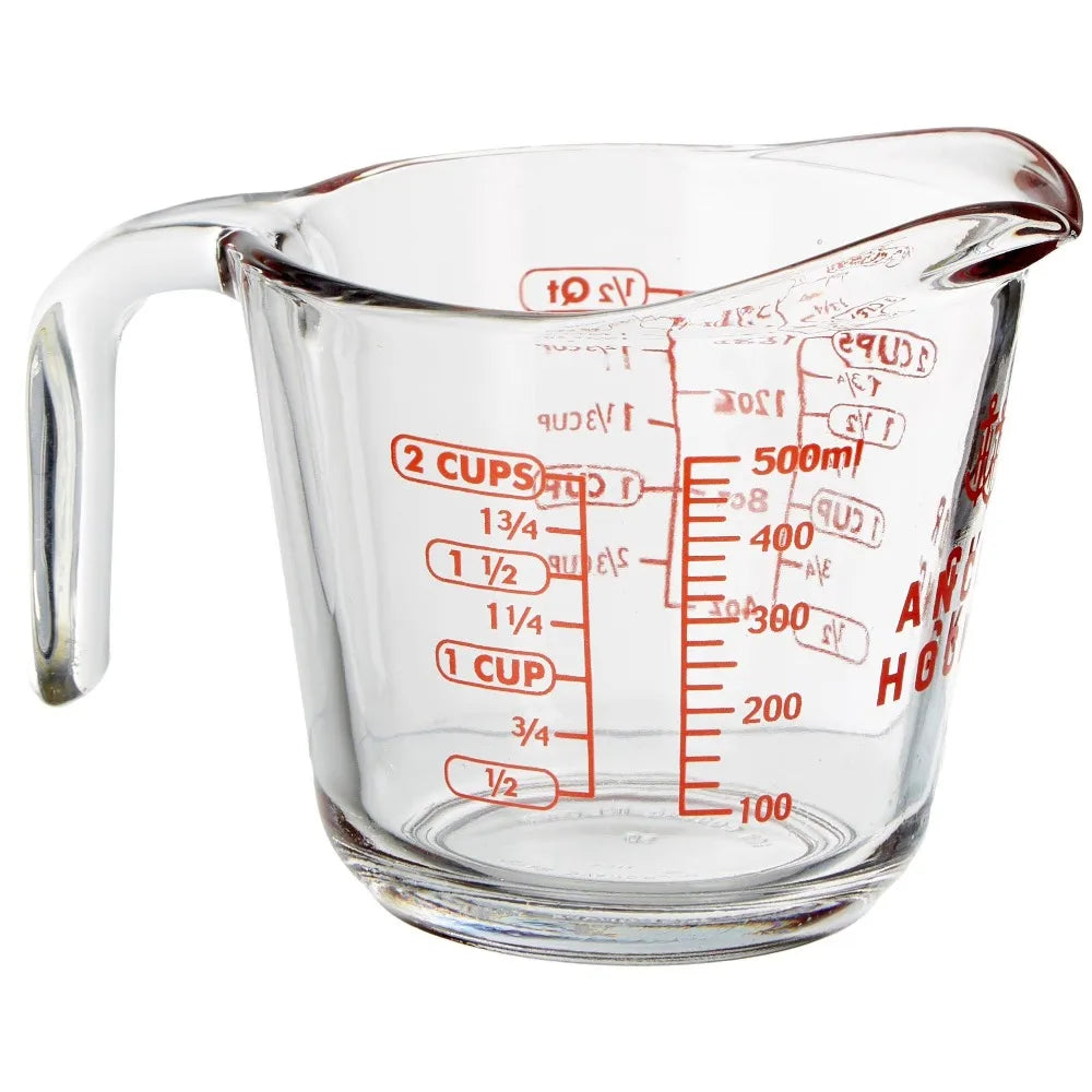 Glass Measuring Cup With Spout And Handle For Kitchen Baking