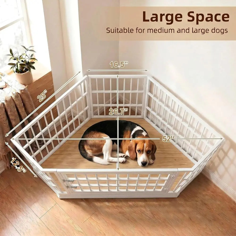 Indoor Wooden Dog Crate Furniture With Secure Kennel Design