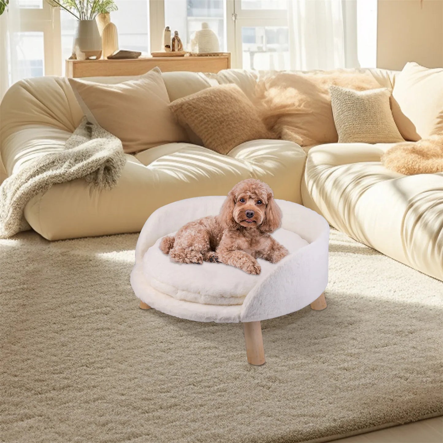 BINGOPAW Raised Pet Sofa Bed With Removable Cushion