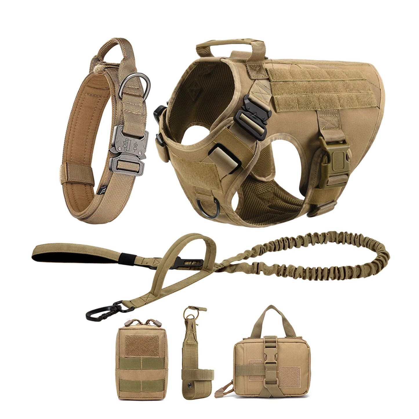 PETRAVEL CN Tactical Dog Harness Vest With Molle Pouches For Training Walking