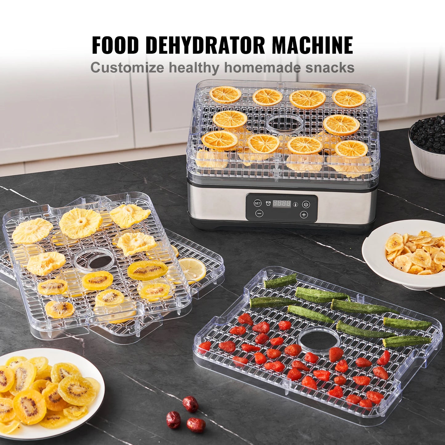 Vevor 5 Tray Electric Food Dehydrator With Digital Controls