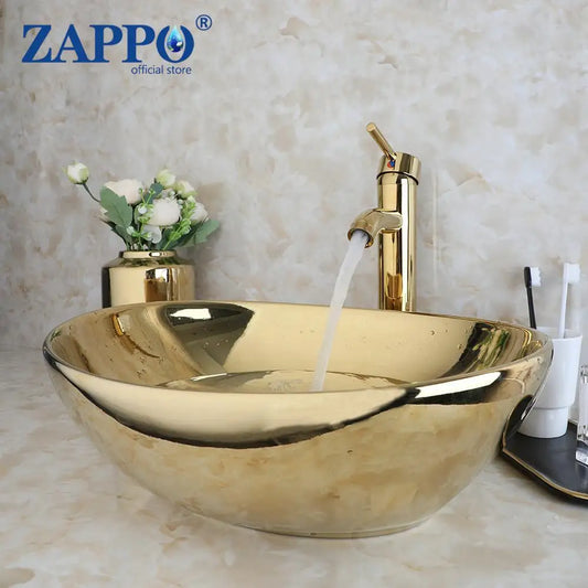 Kemaidi Ceramic Vessel Sink With Elegant Faucet Assembly Kit
