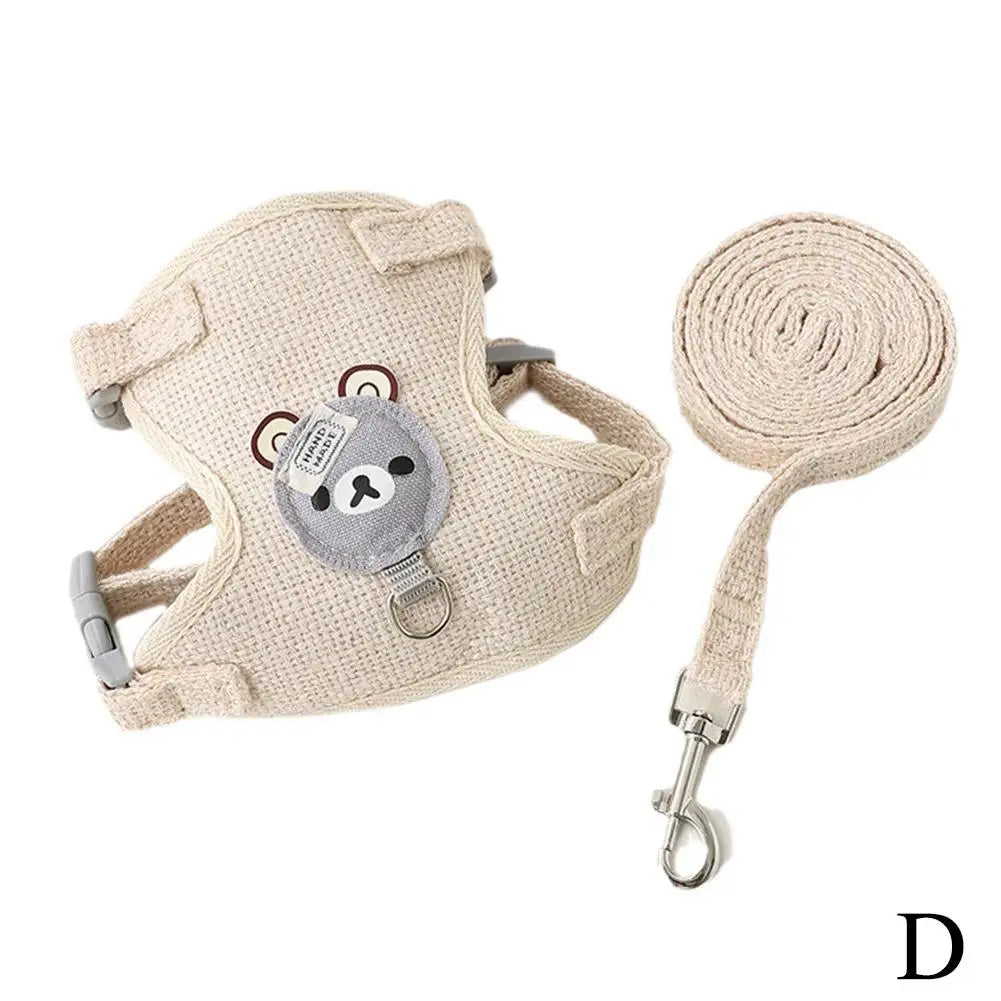 Pet Harness Leash Set Adjustable Breathable Vest For Small Pets
