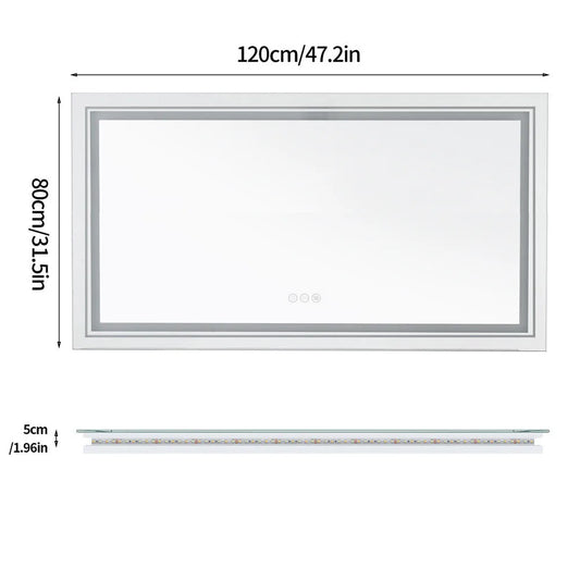 Borwart LED Rectangle Bathroom Mirror With Anti Fog Illumination