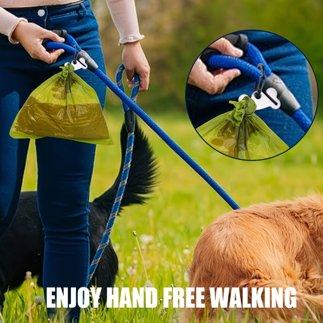 Stainless Steel Hands Free Dog Poop Bag Holder With Clip