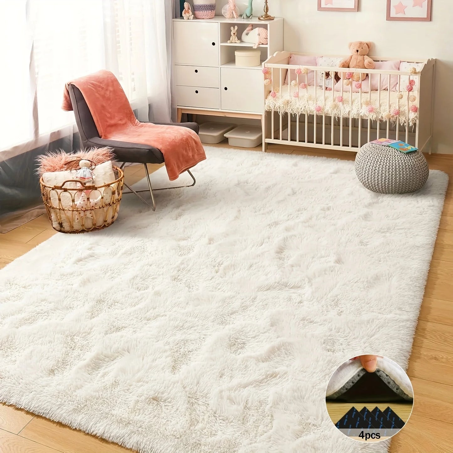 Soft Shaggy Non Slip Rugs For Living Room And Bedroom
