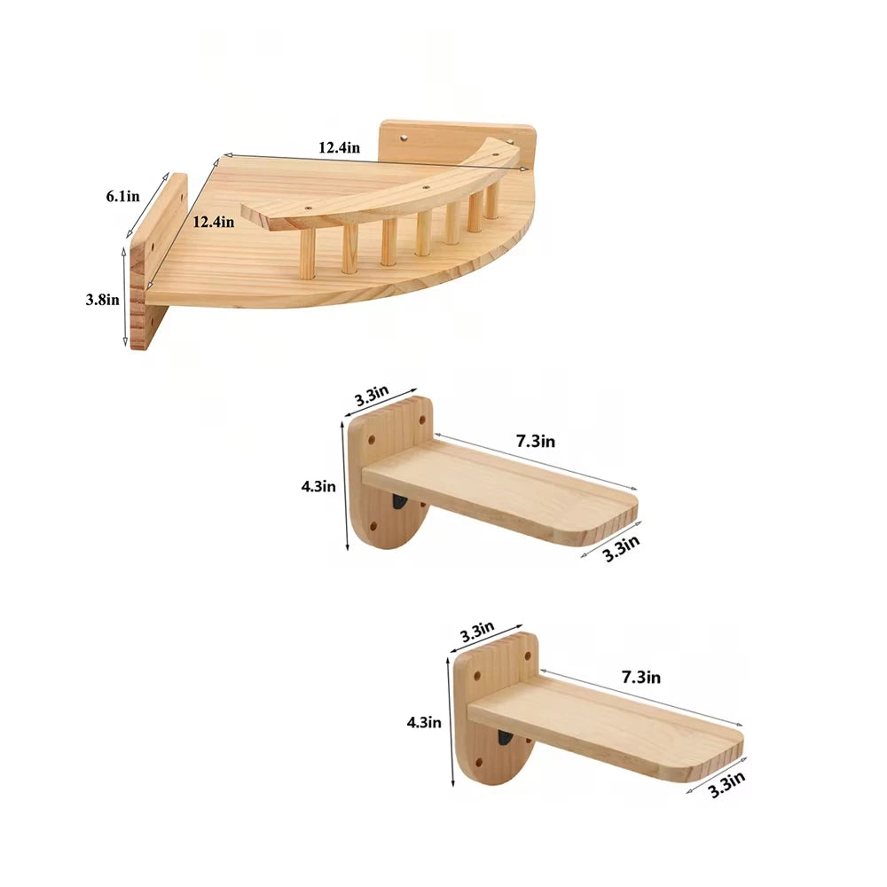 CWV Corner Cat Tree With Steps Wall Mounted Indoor Furniture