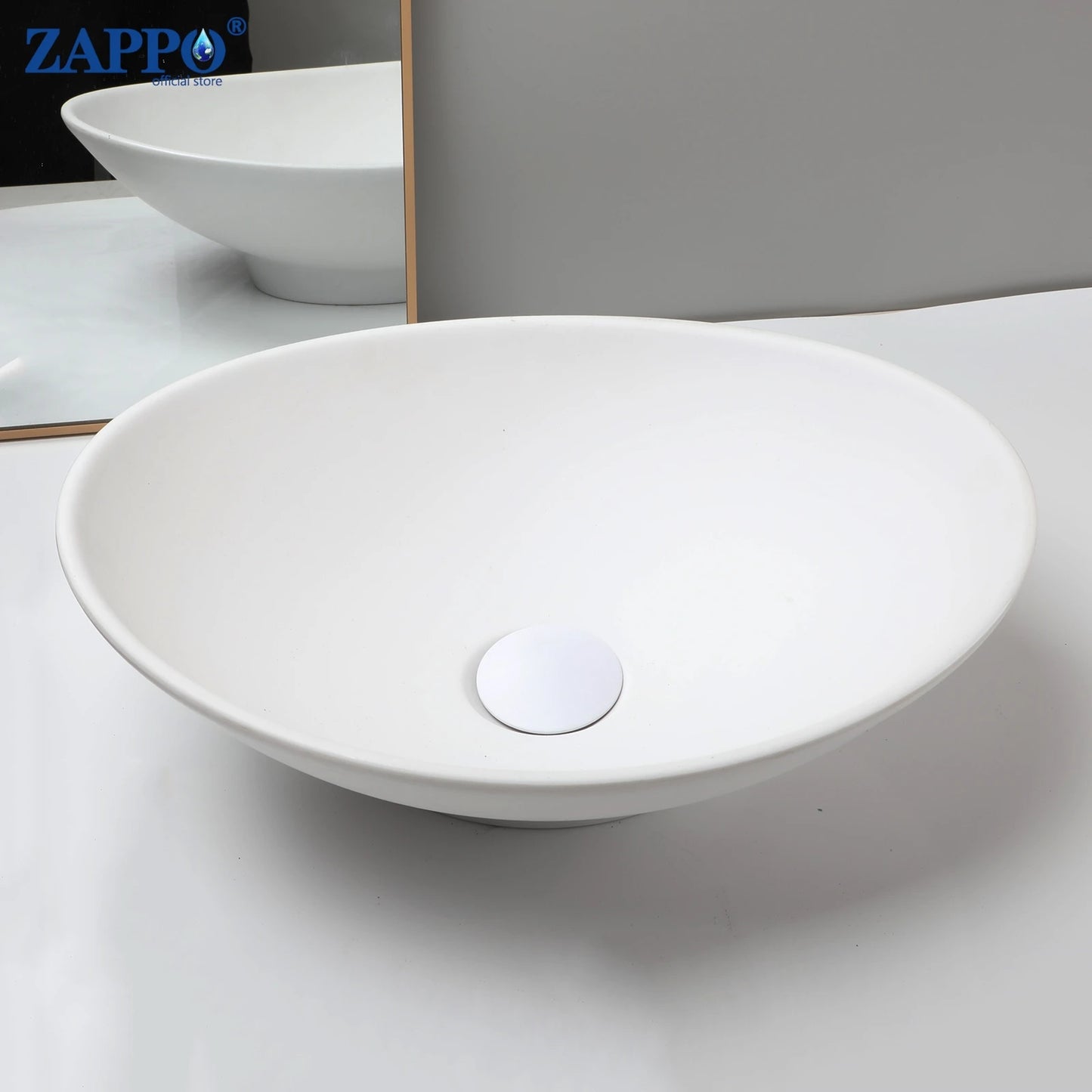Mekkala Stone Resin Vessel Sink with Drain for Bathroom