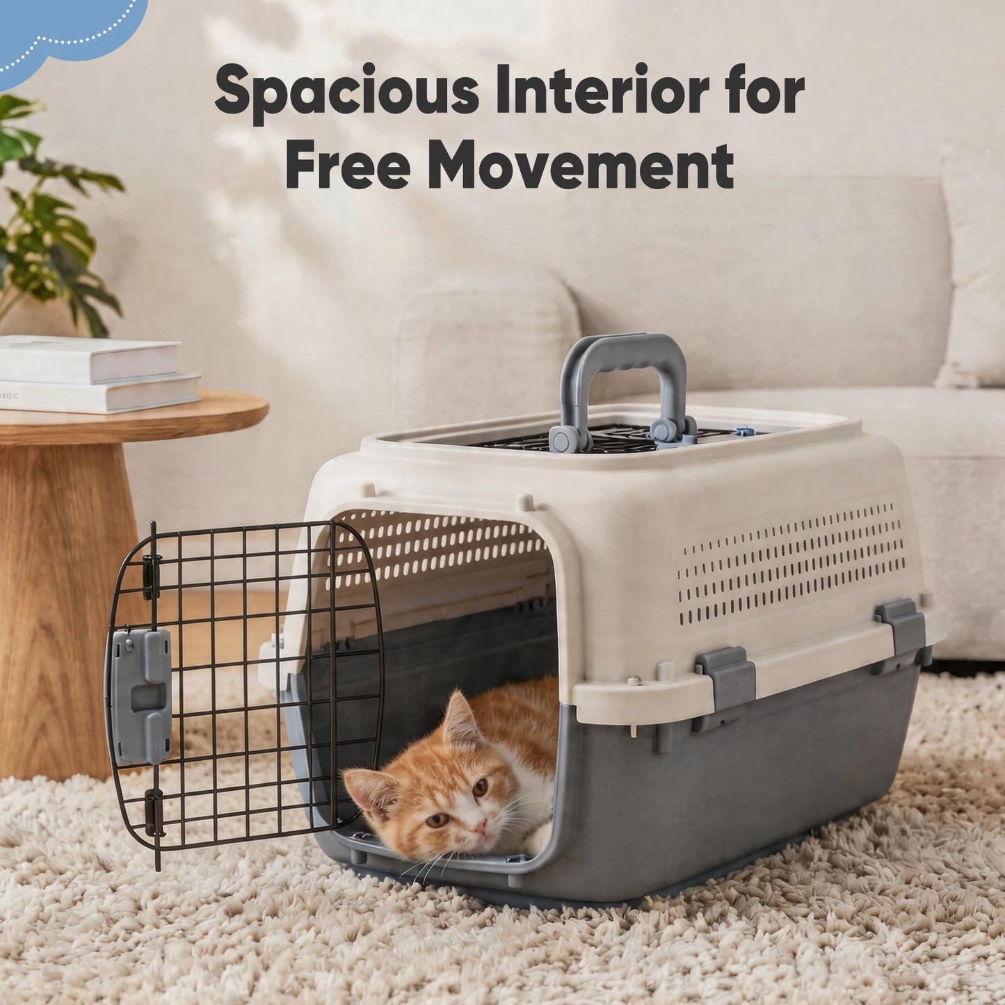 Pet Carrier For Dogs And Cats Front Top Load Wire Door Travel Crate