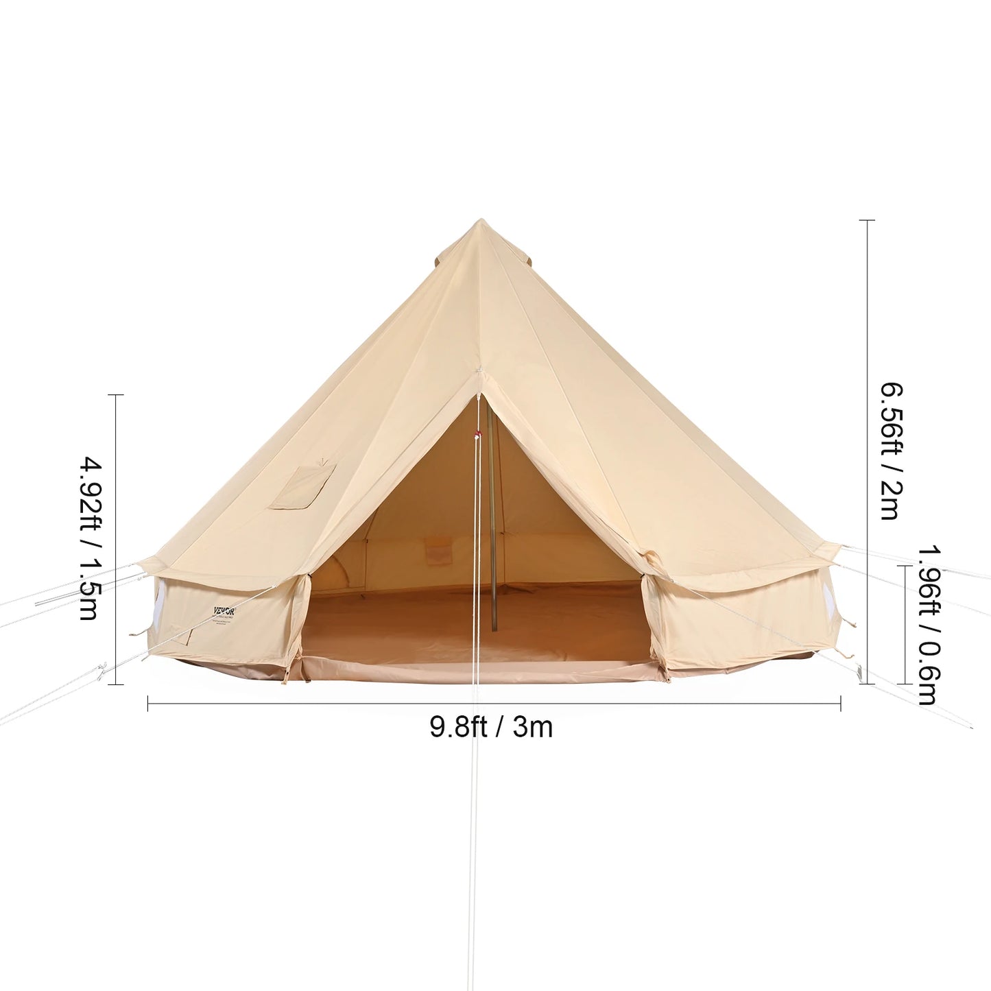 SucceBuy Canvas Bell Tent For Camping Up To 8 People