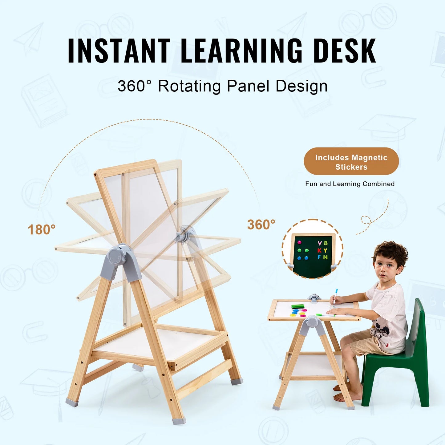 SucceBuy Magnetic WordPad Drawing Board Easel For Kids