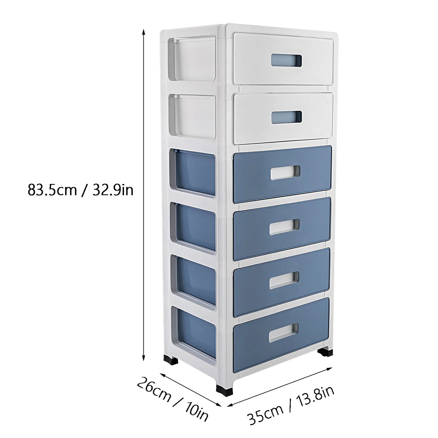 Six Drawer Household Plastic Storage Cabinet And Organization Unit
