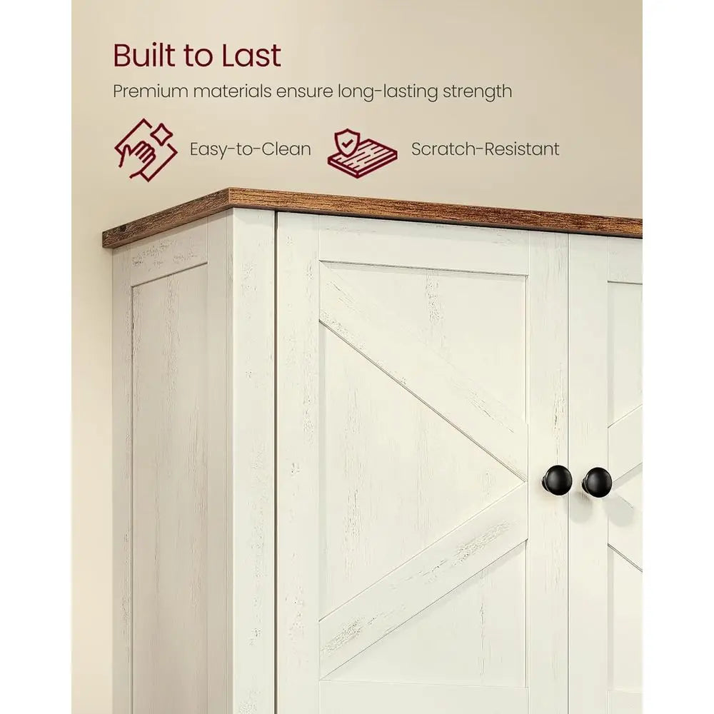 Bathroom Wall Cabinet With Barn Doors And Adjustable Shelves