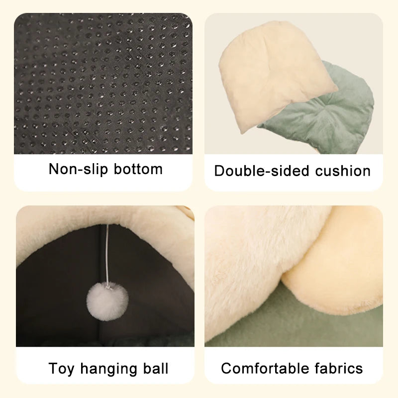 Cartoon Cat Bed Foldable Washable Bed For Cats And Dogs