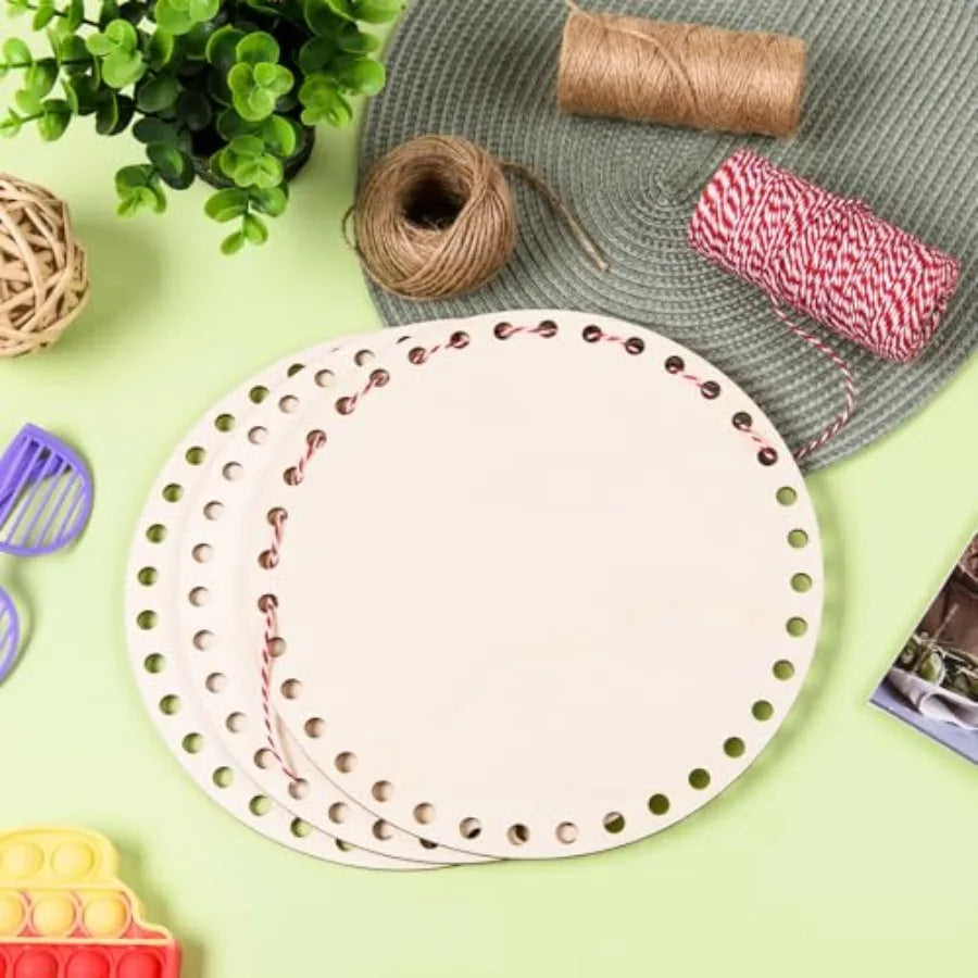 Wooden Basket Bottoms for Crochet Round Baskets Natural Wood Base