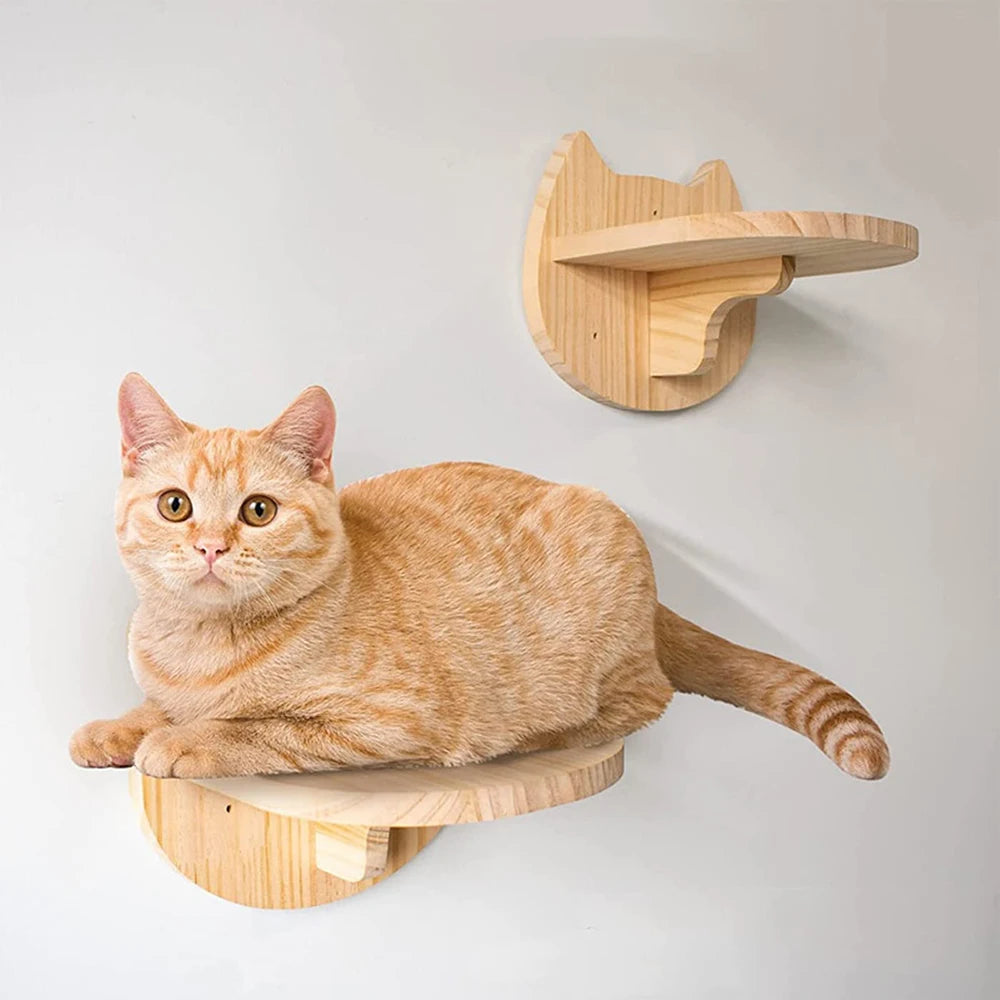 PETRAVEL Cat Wall Mounted Four Step Climbing Shelf