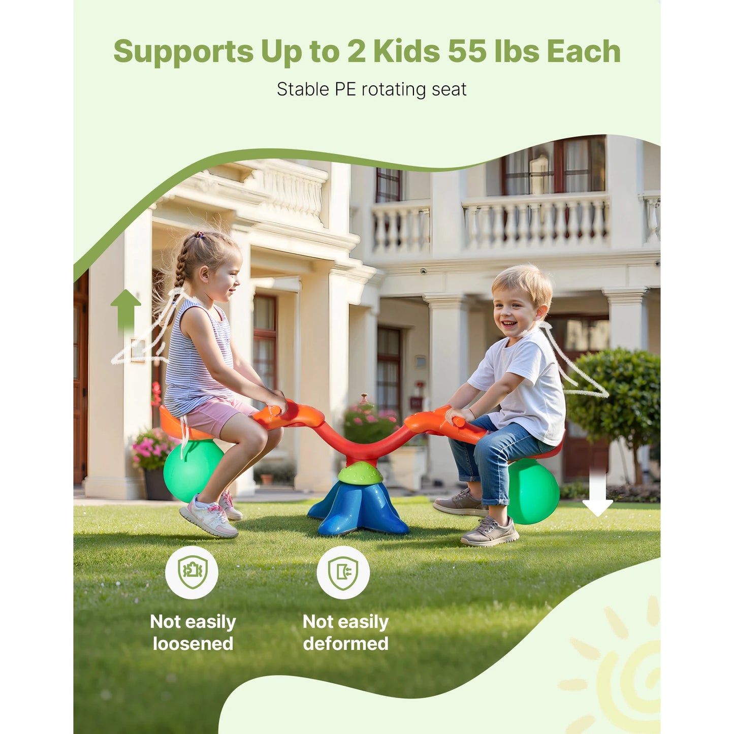 Kids Seesaw Sit And Spin Teeter Totter 360 Degree Playground