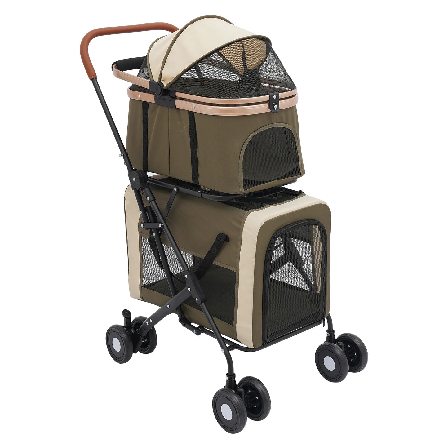 Bymaocar Foldable Pet Stroller For Small And Medium Pets Travel Ready