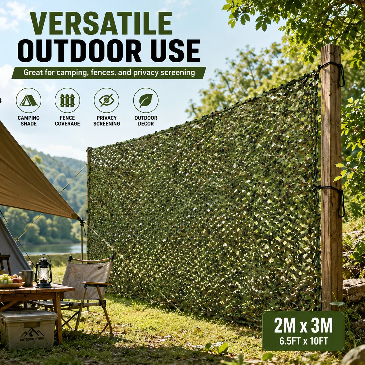 Durable Camouflage Netting For Hunting Sunshade And Outdoor Privacy Screen