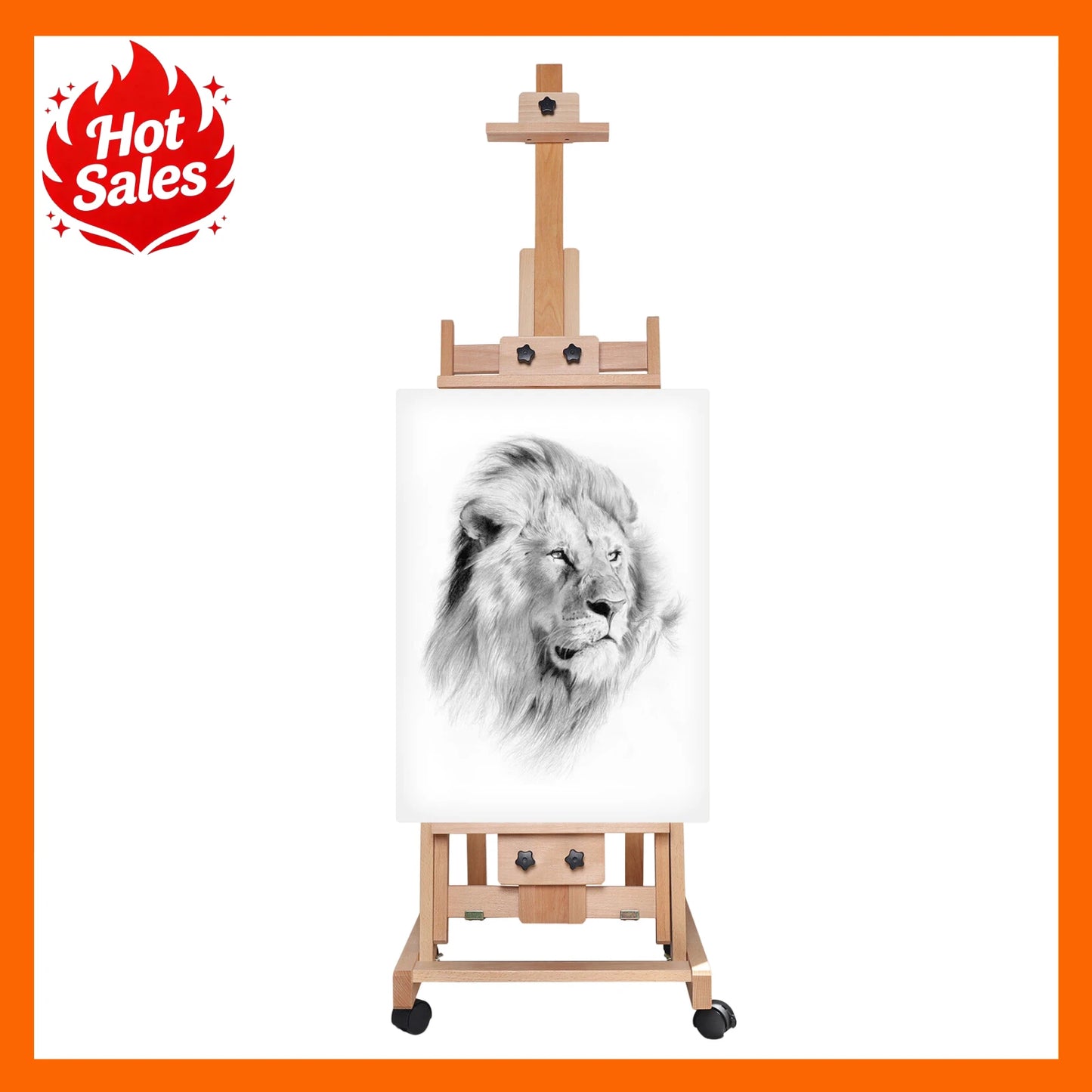 Sketch Easel Wooden Floor Stand With Adjustable Angles