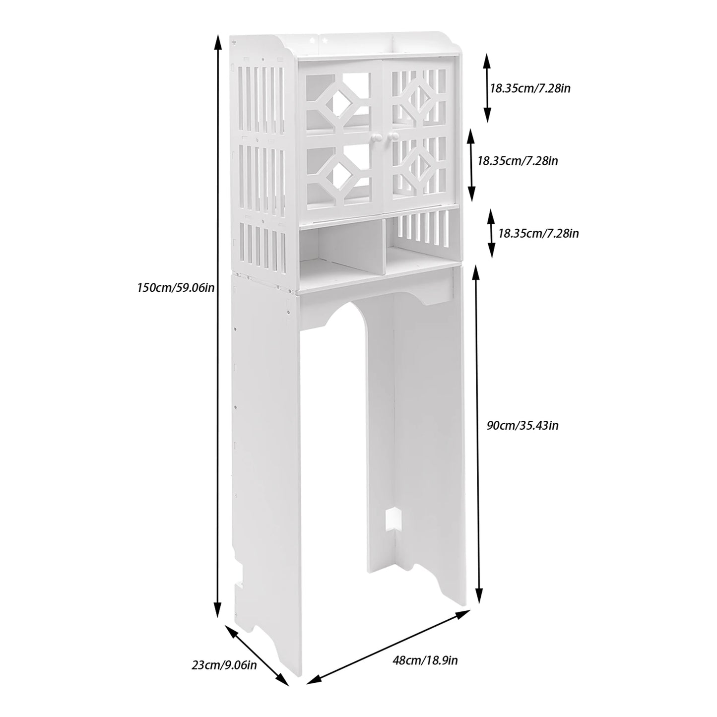Bathroom Over Toilet Storage Cabinet Four Tier Pvc Organizer