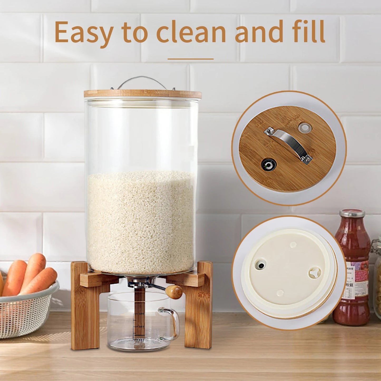 Glass Airtight Flour And Cereal Storage Container For Kitchen Organization