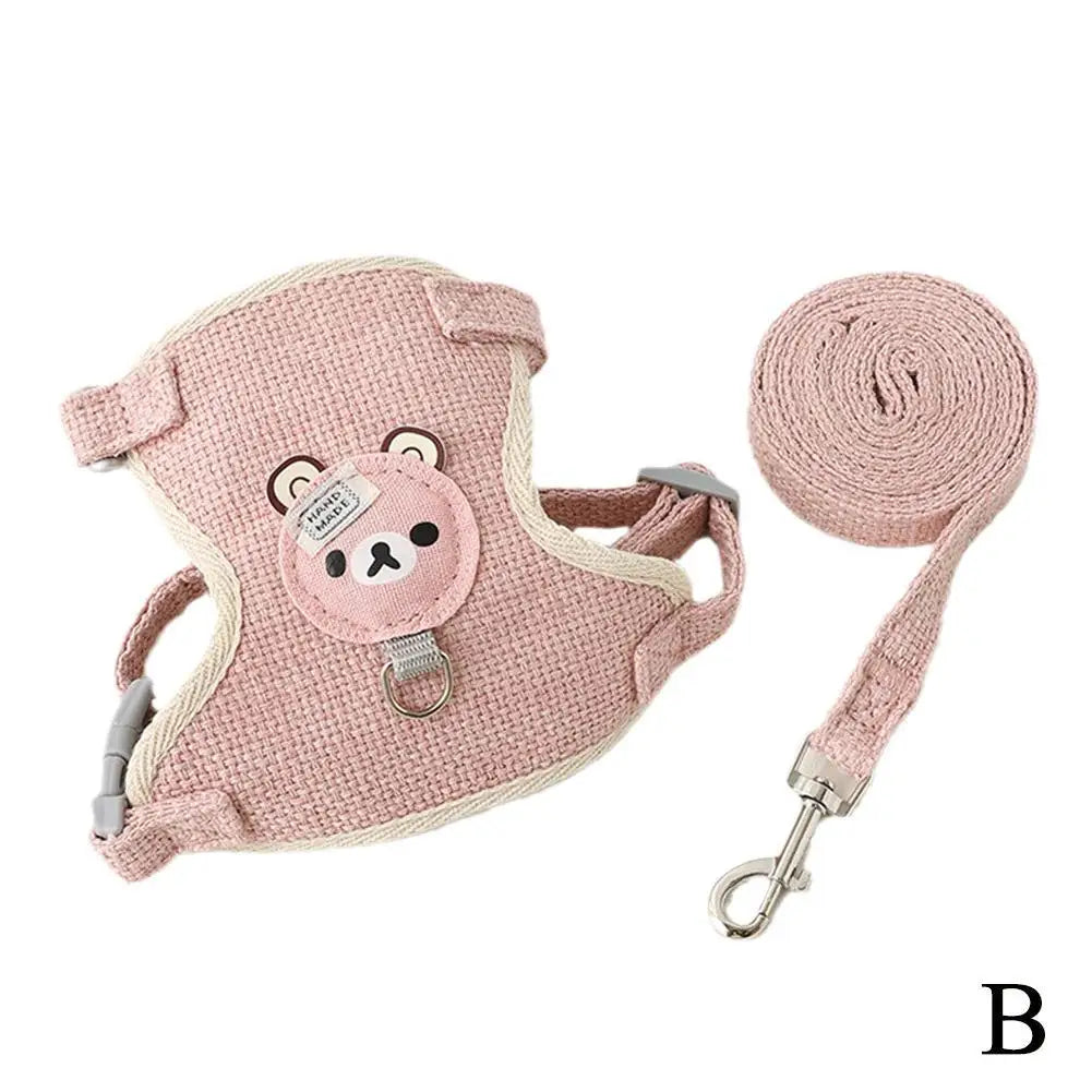 Pet Harness Leash Set Adjustable Breathable Vest For Small Pets