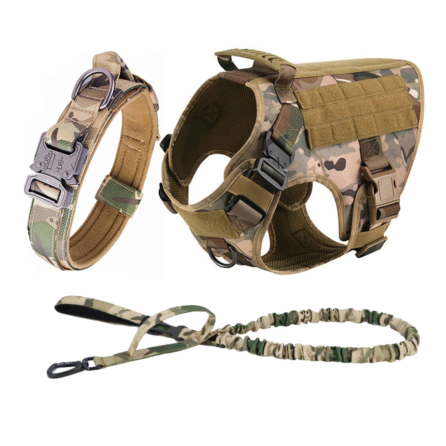 PETRAVEL CN Tactical Dog Harness Vest With Molle Pouches For Training Walking