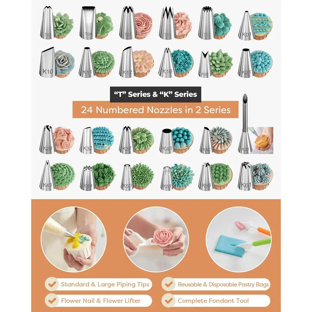 Essential Cake Decorating Kit With Piping Tips Turntable Springform Pans