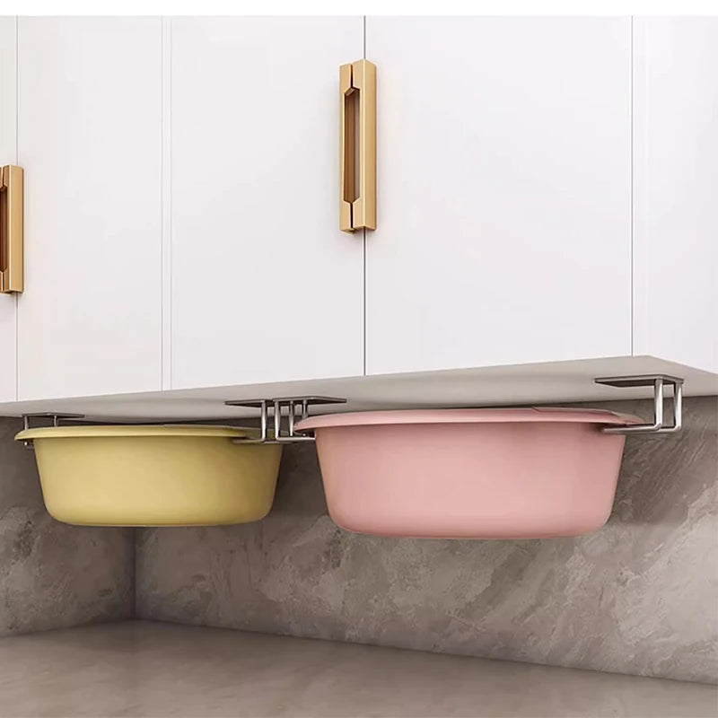 Stainless Steel Kitchen Storage Rack Wall Mounted Pot Cover Cabinet