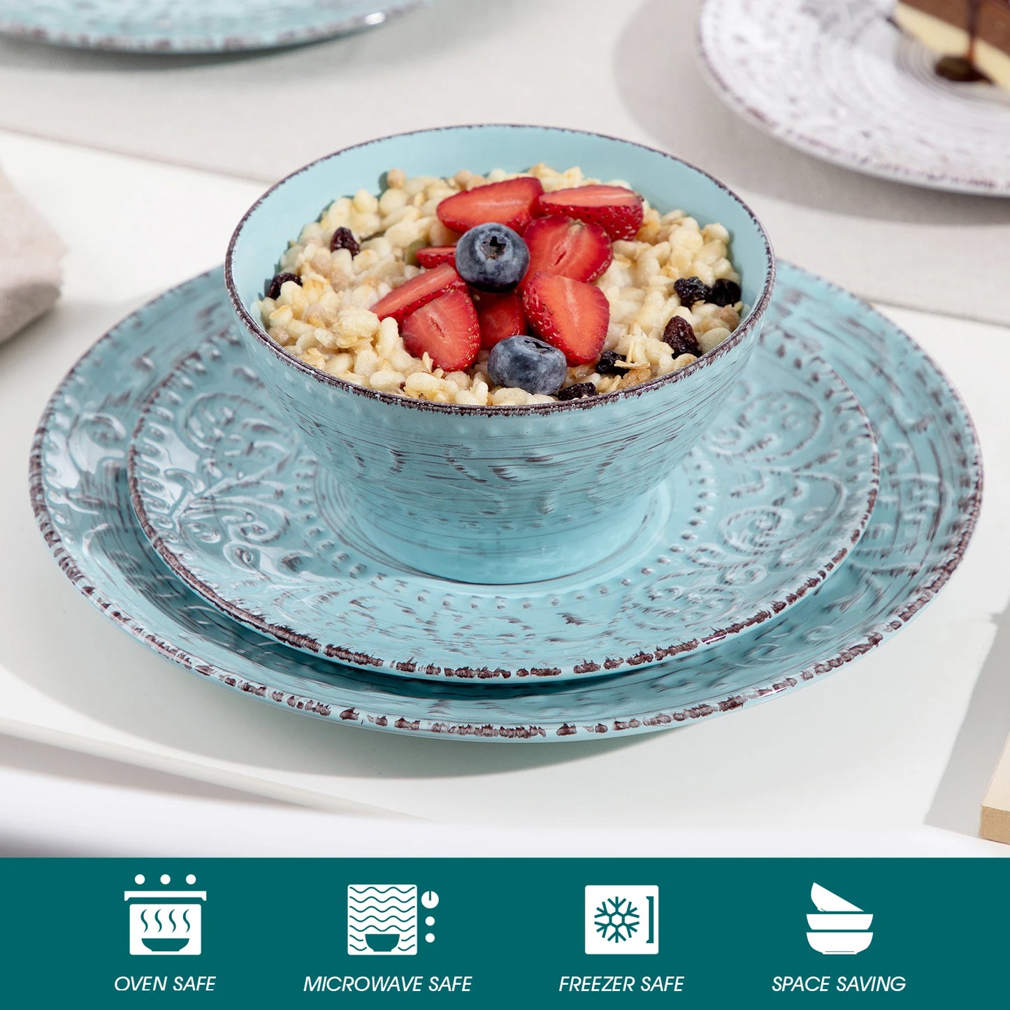 Malacasa Premium Ceramic Dinnerware Set With Plates And Bowls