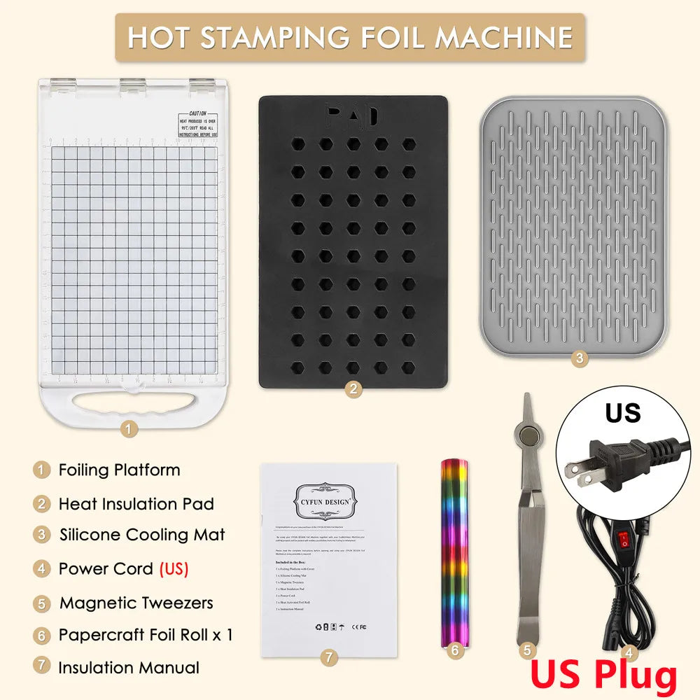 Hot Foil Stamping Machine For Card Making With US EU UK Plugs
