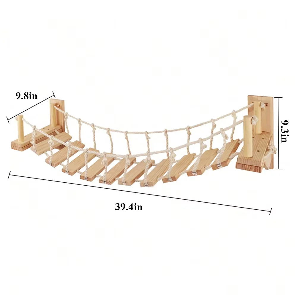 Wall Mounted Cat Roped Bridge With Sisal For Indoor Cats