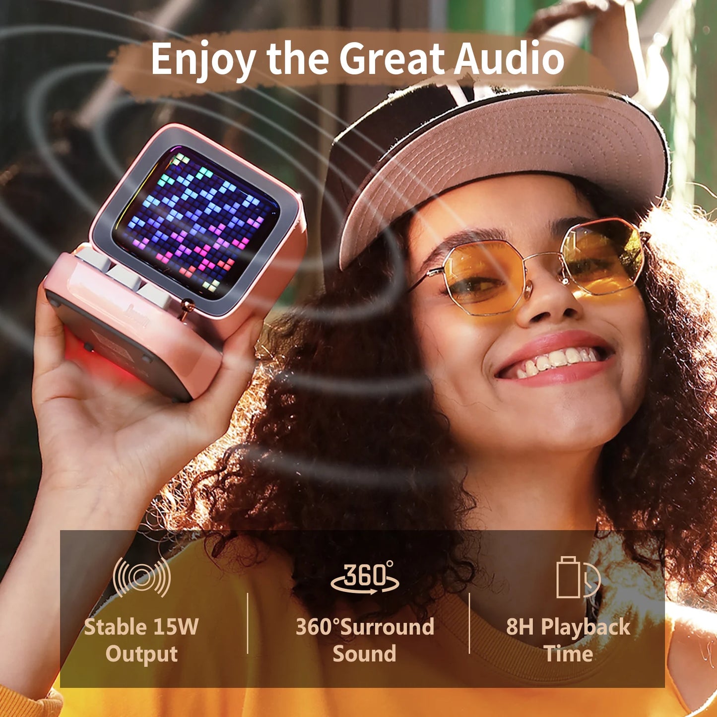 Divoom Ditoo Pro Retro Pixel Art Bluetooth Speaker LED Display Alarm Clock