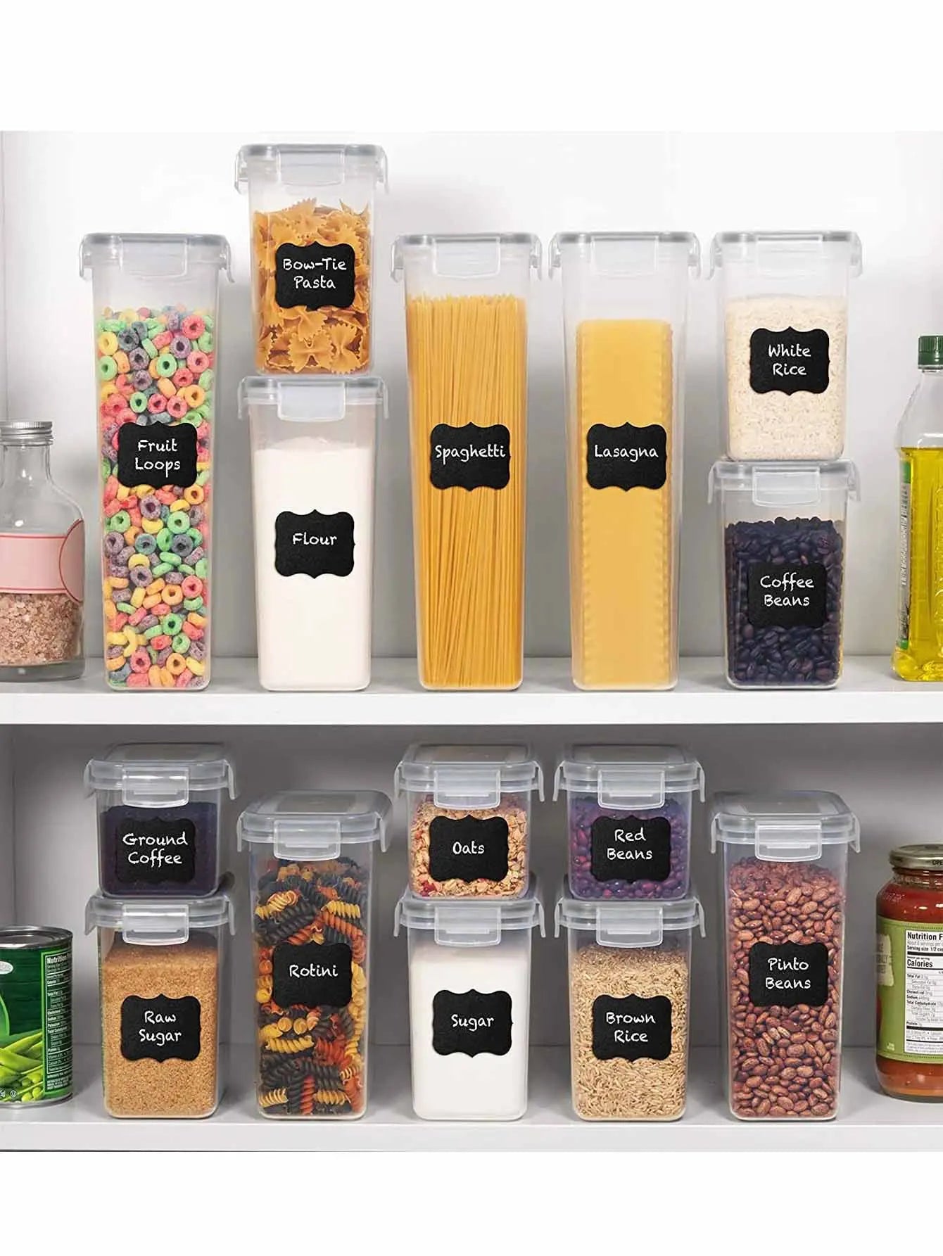 Airtight Food Storage Containers 24 Piece Set With Labels