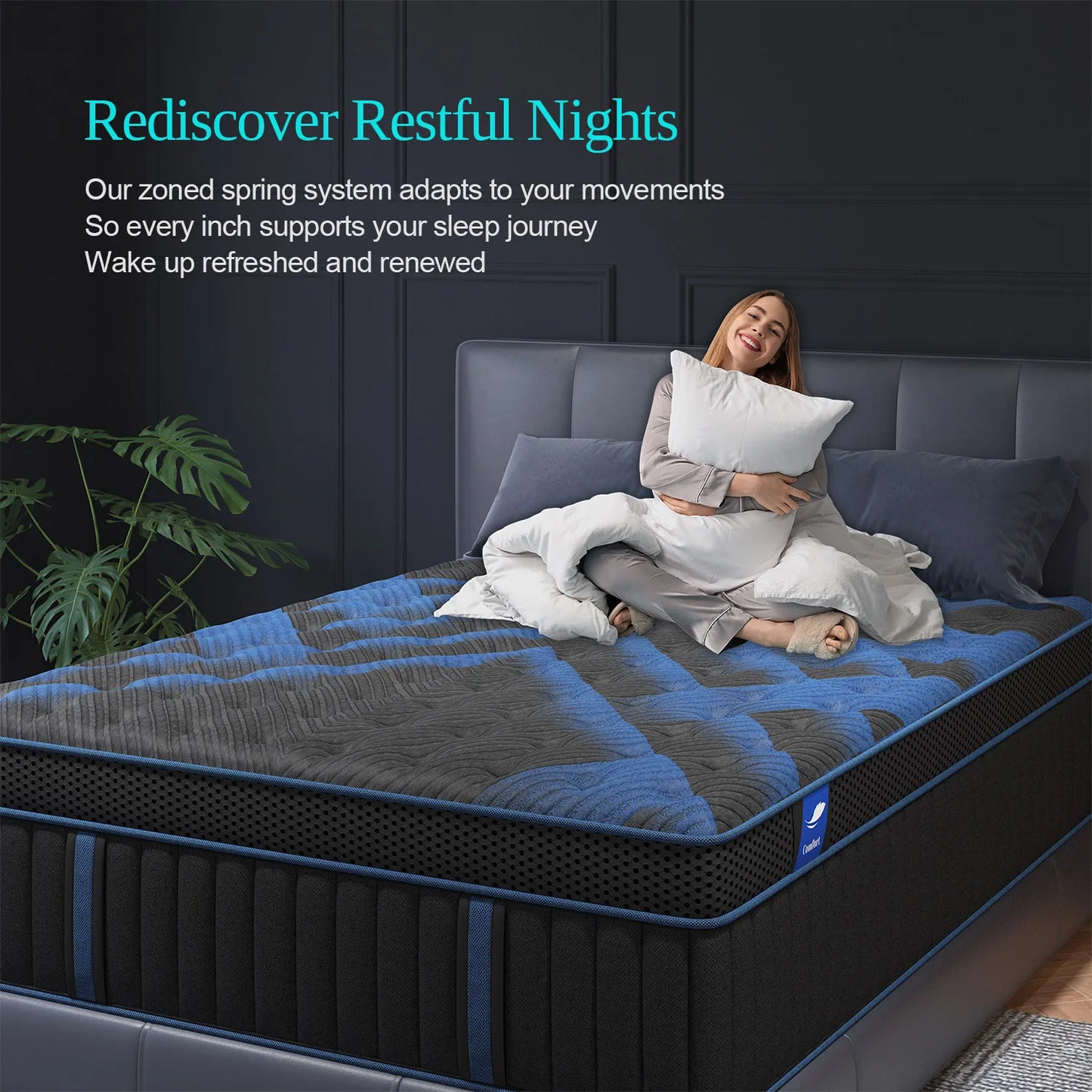Sweetlove Hybrid Memory Foam Mattress In A Box Euro Top Medium Firm