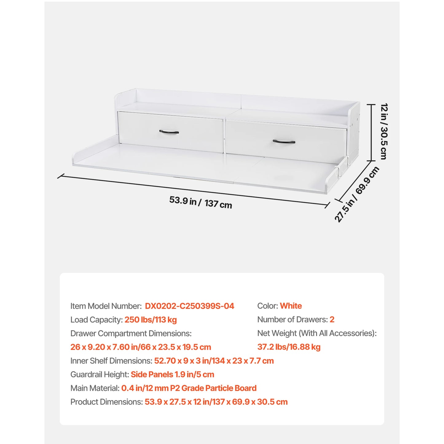 SucceBuy Washer Dryer Countertop With Storage Shelf