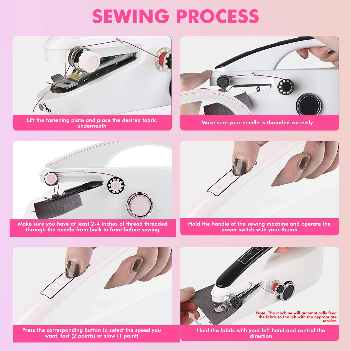 Mini Handheld Sewing Machine Portable Electric Sewing Machine with Sewing Kit for Needlework Practical Sewing Tool Kit Easy to Use