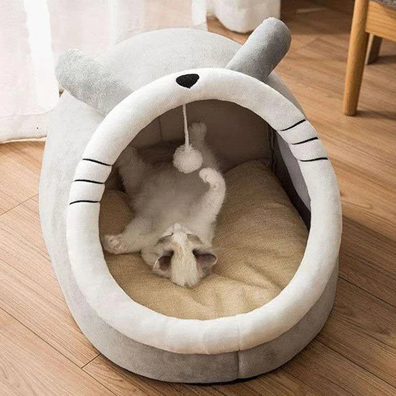 Cartoon Cat Bed Foldable Washable Bed For Cats And Dogs