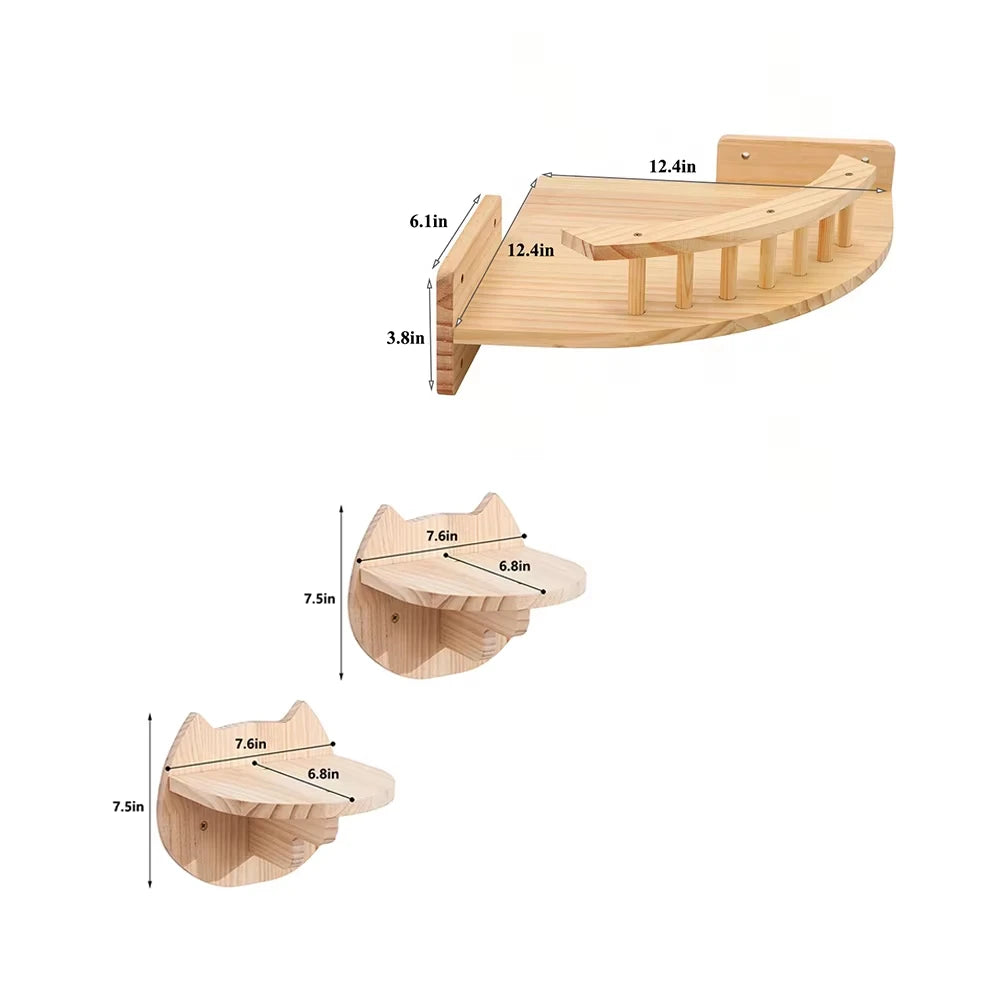 CWV Corner Cat Tree With Steps Wall Mounted Indoor Furniture