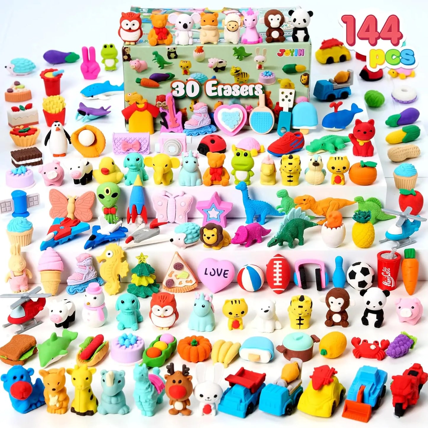 Joyfy 3D Animal Erasers Set For School Party Favors