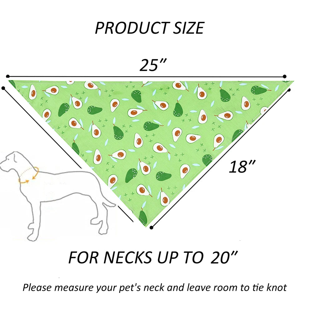 Sucado Fruit Floral Dog Bandana Washable Soft Kerchief