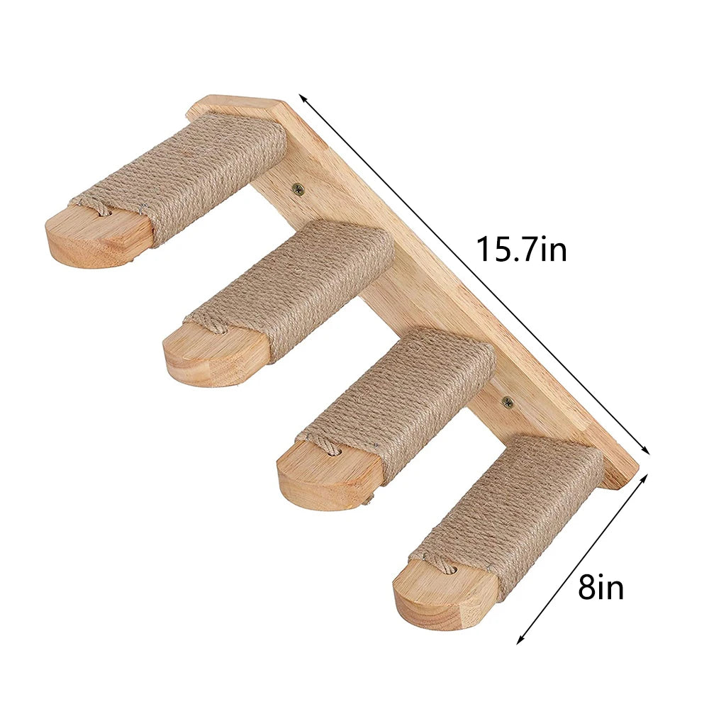 PETRAVEL CN Cat Climbing Wall Shelf Four Step Stairway